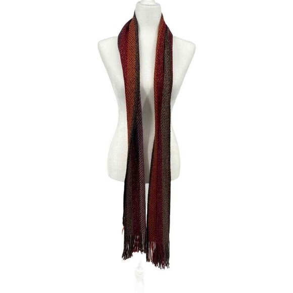 Cejon Scarf Womens‎ One Size Metallic Purple Red Orange Brown Acrylic 104" - Picture 2 of 5